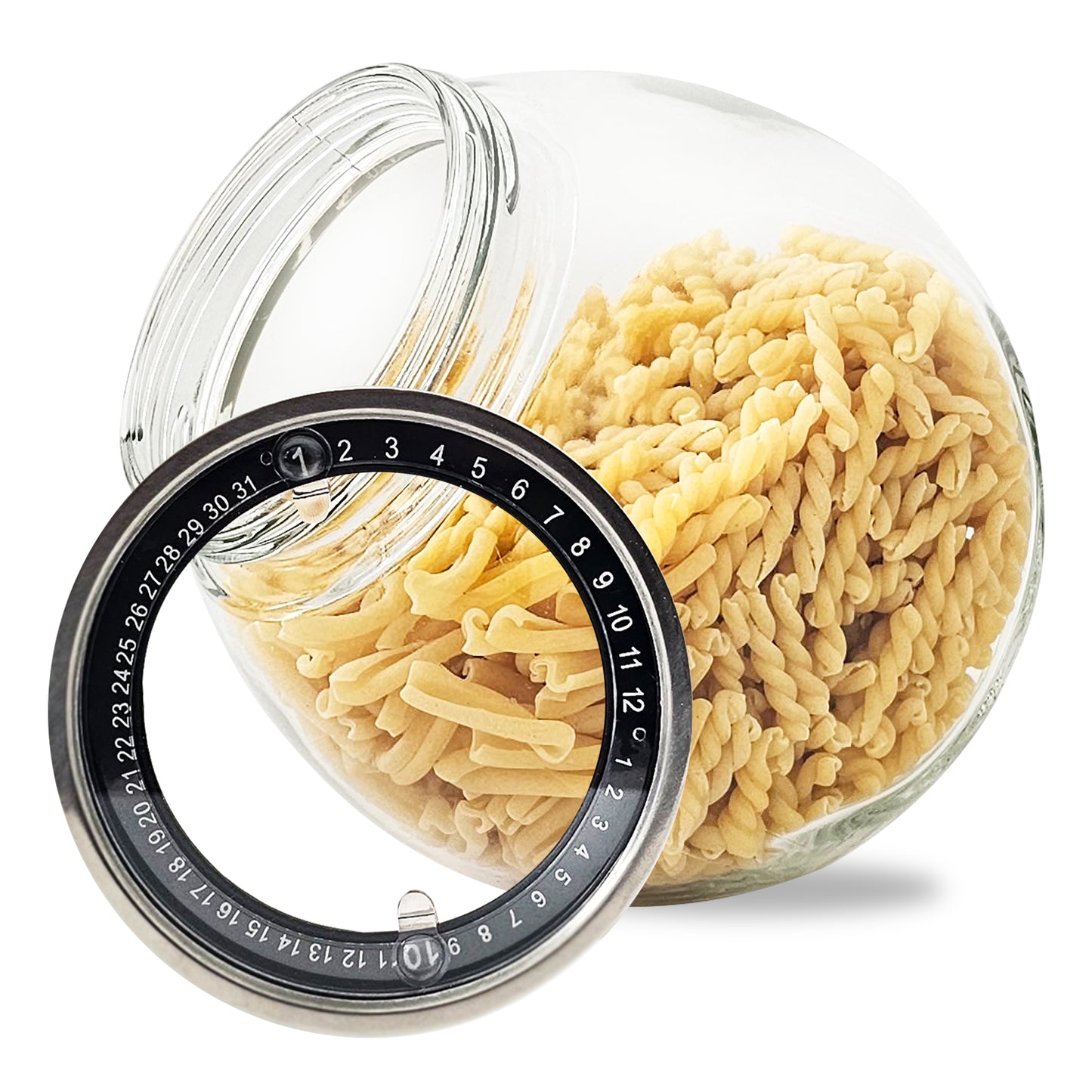PAASHLUX Glass Food Storage Container, Cookie Jar With Date Indicator Lid, Candy Jar, Sugar Container, Glass jar with lid, Food Storage For Snack, Coffee Pods, Dried Goods and Pet Treats
