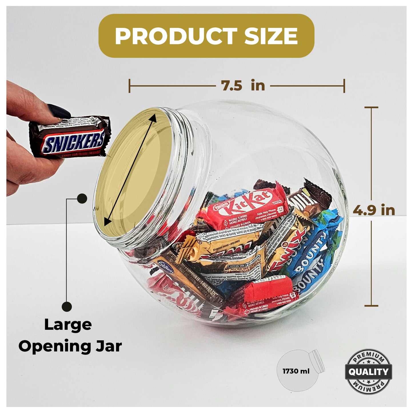 PAASHLUX Glass Food Storage Container, Cookie Jar With Date Indicator Lid, Candy Jar, Sugar Container, Glass jar with lid, Food Storage For Snack, Coffee Pods, Dried Goods and Pet Treats